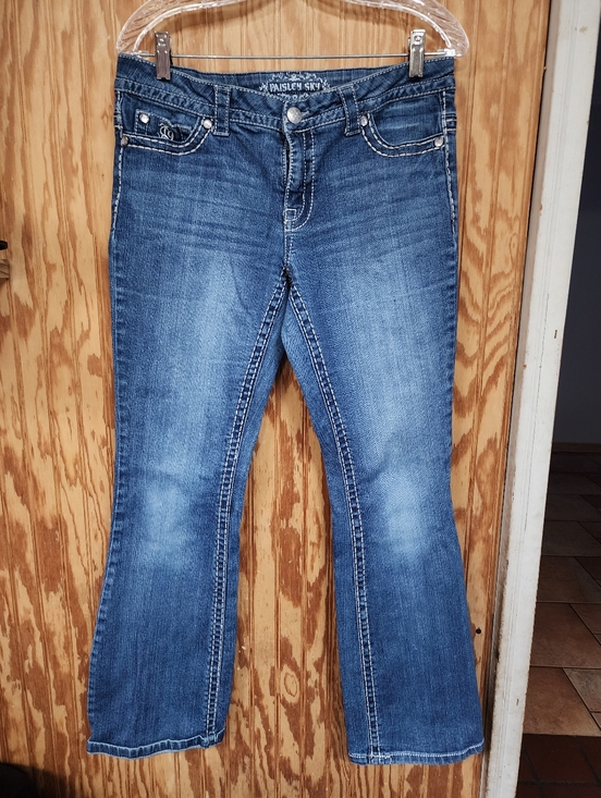 Paisley Sky Denim - Paisley Sky Women's Medium Blue Flared Jeans